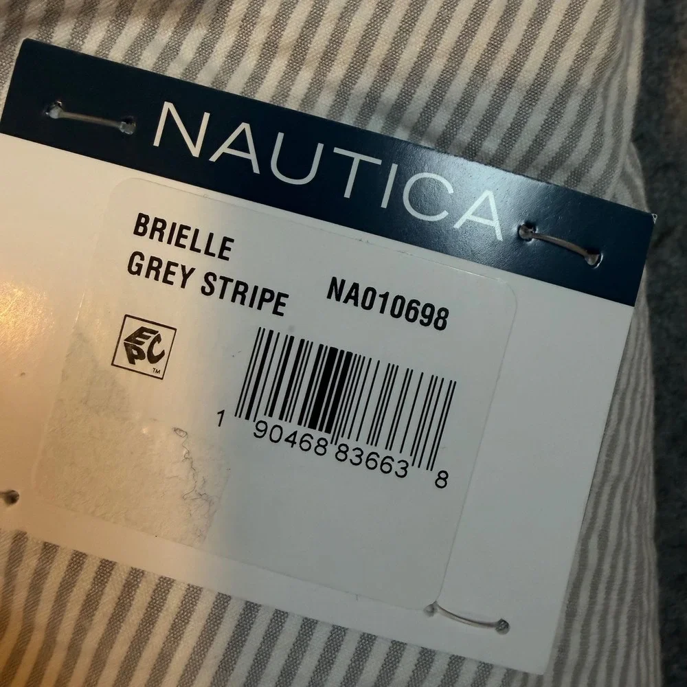 Nautica Brielle Mens 42L Blazer Grey Stripe Seersucker Modern Fit Active Stretch